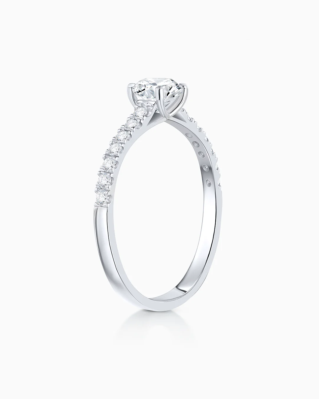 Solitario Ella de Diamantes 0,80 Cts. en Oro Blanco de 18 Kt - Image 4
