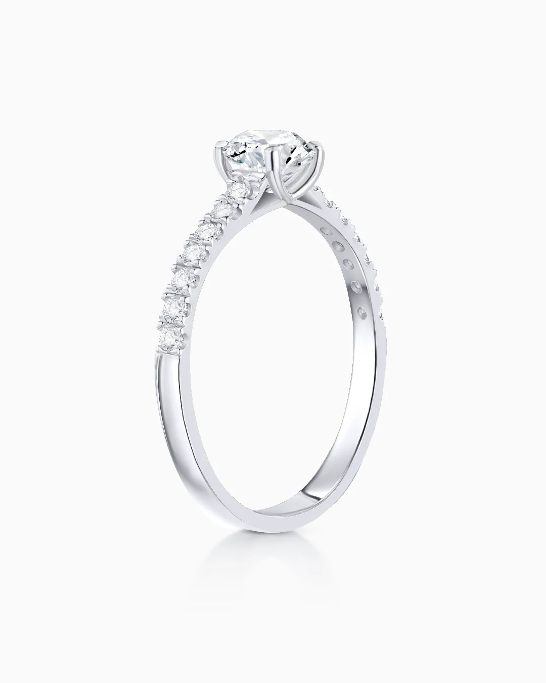 Solitario Ella de Diamantes 1,08 Cts. en Oro Blanco de 18 Kt - Image 4