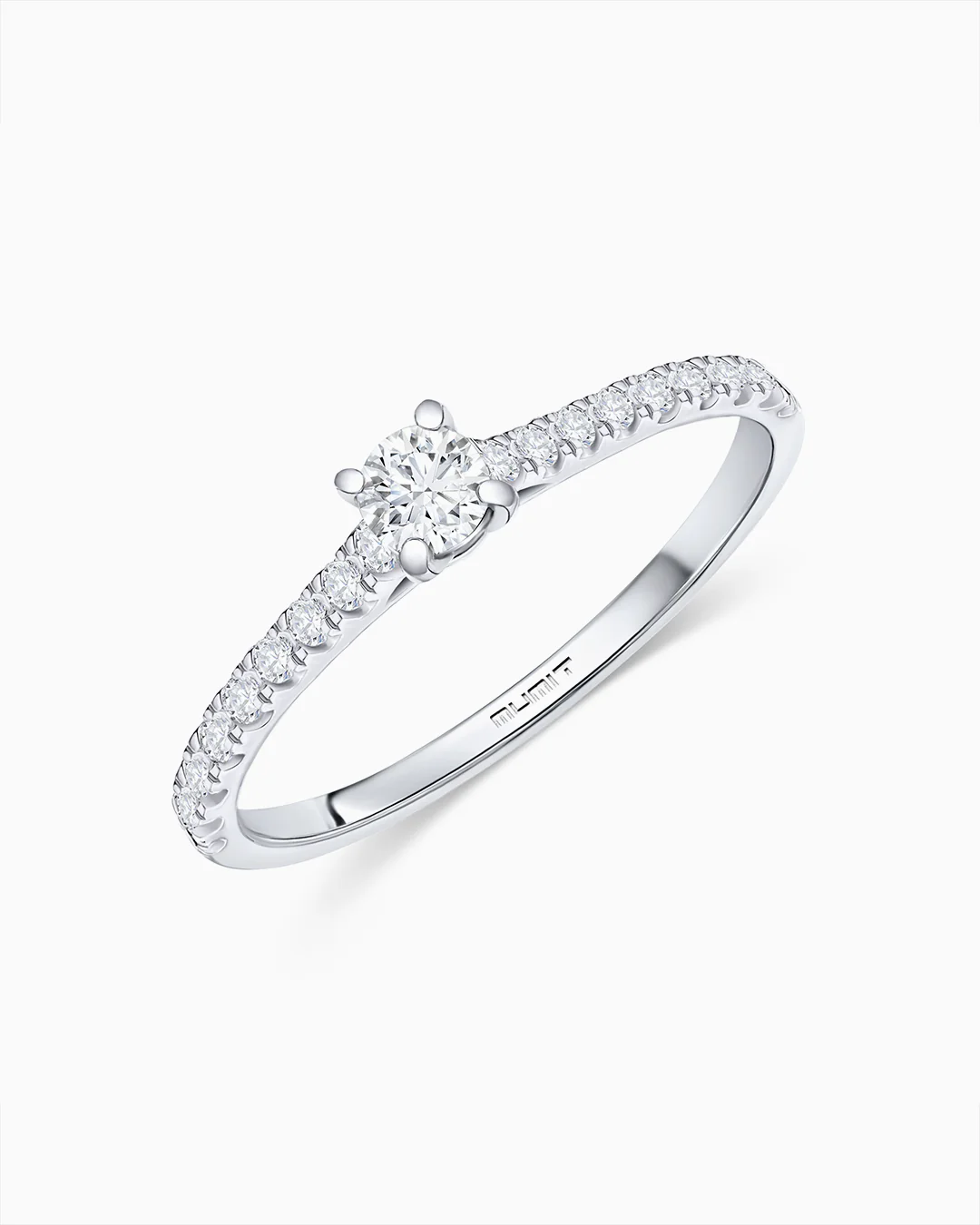 Solitario Odette de Diamantes 0,40 Cts. en Oro Blanco de 18 Kt