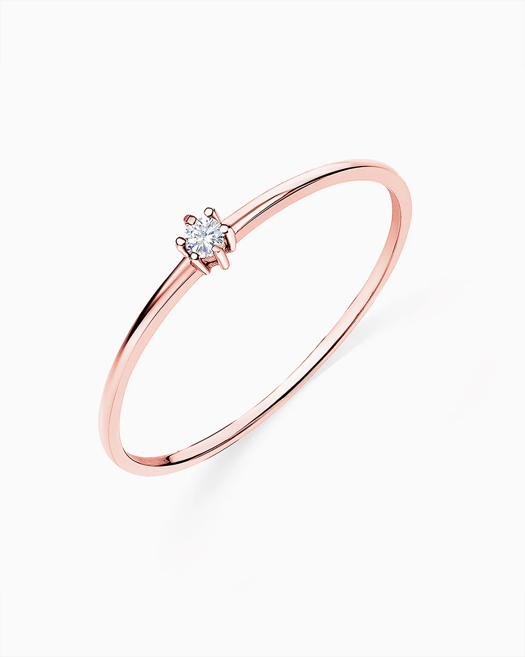 Solitario Petite Diamonds en Oro Rosa de 18 Kt