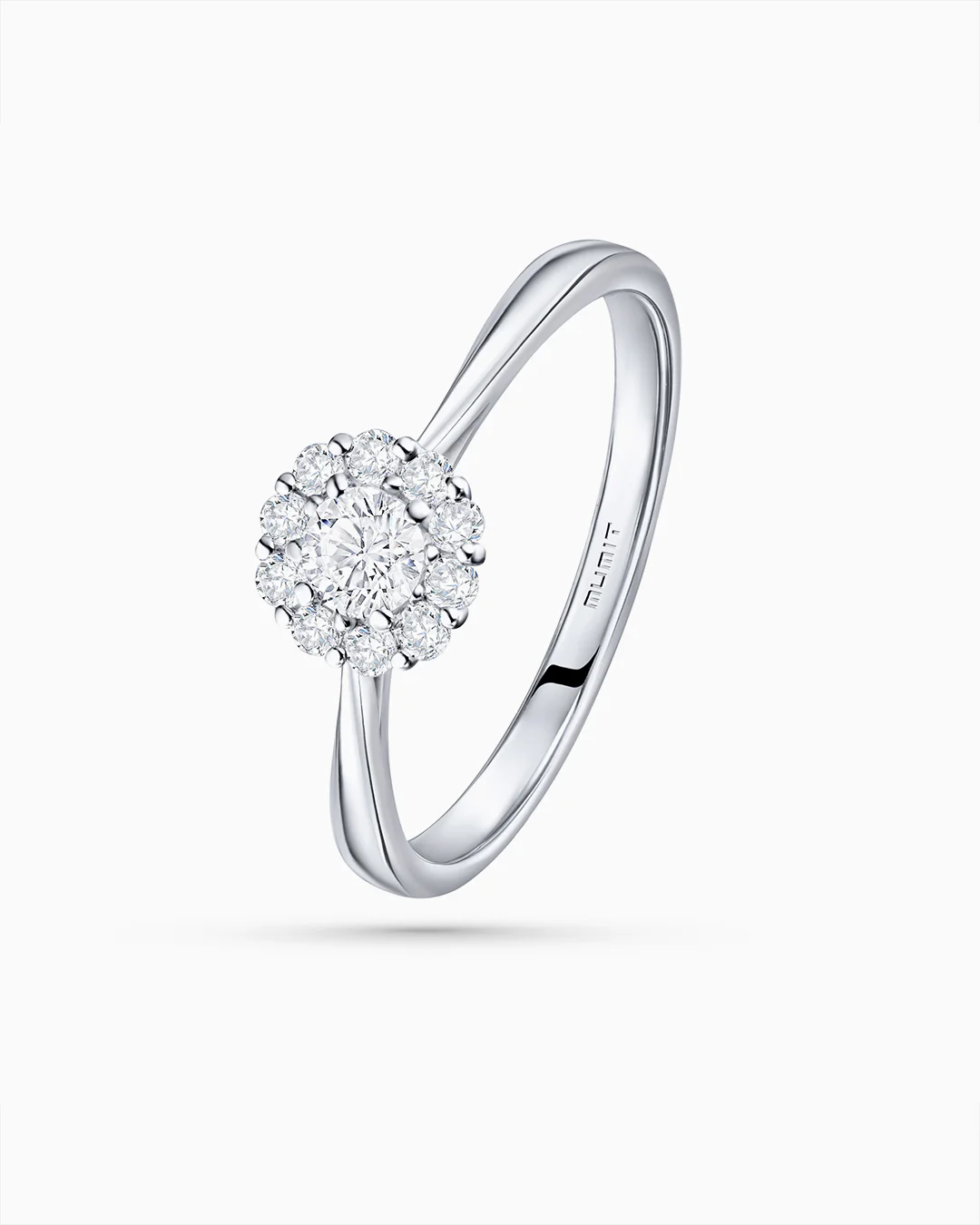 Solitario Rose de Diamantes 0,35 Cts. en Oro Blanco de 18 Kt - Image 3