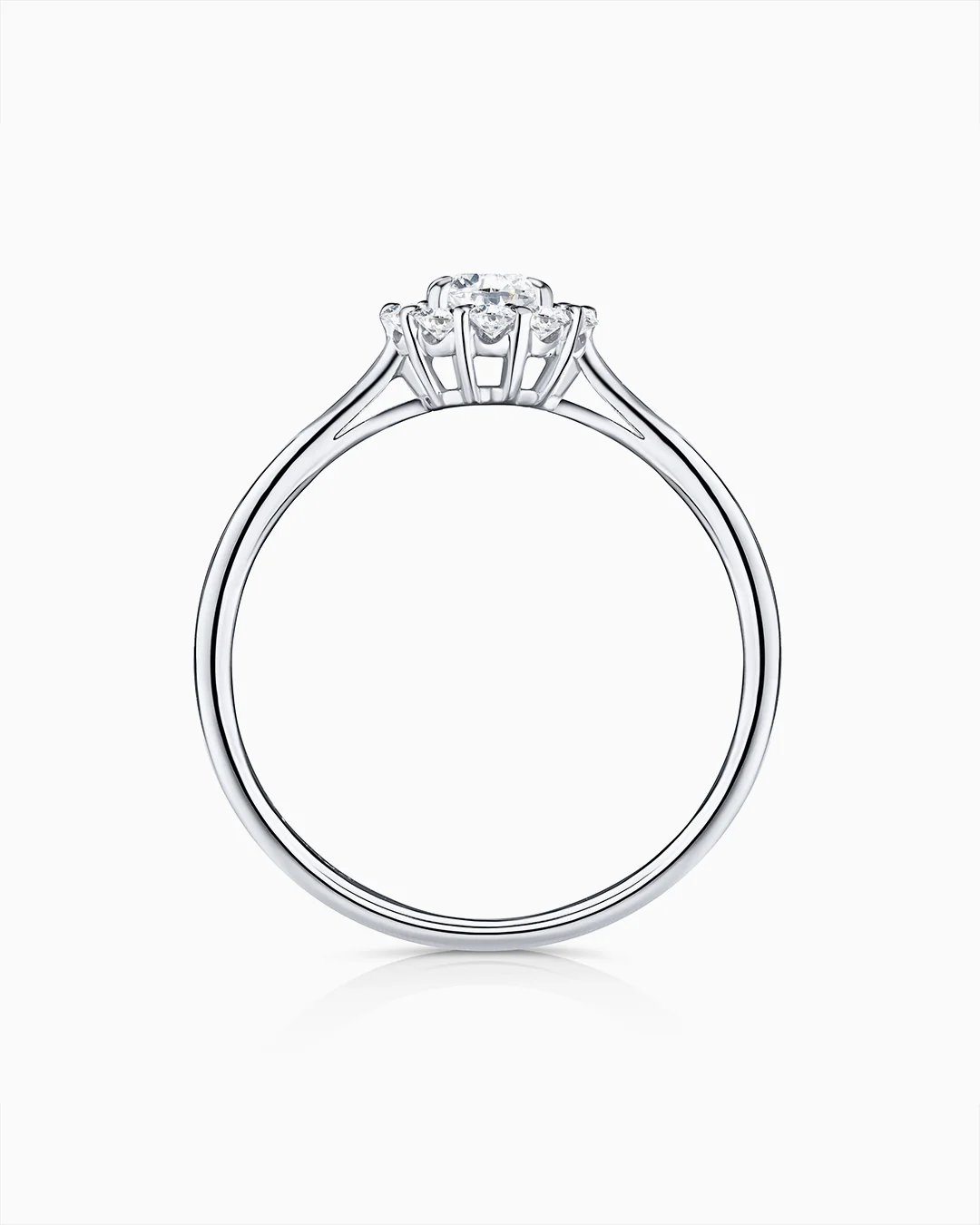 Solitario Rose de Diamantes 0,35 Cts. en Oro Blanco de 18 Kt - Image 4
