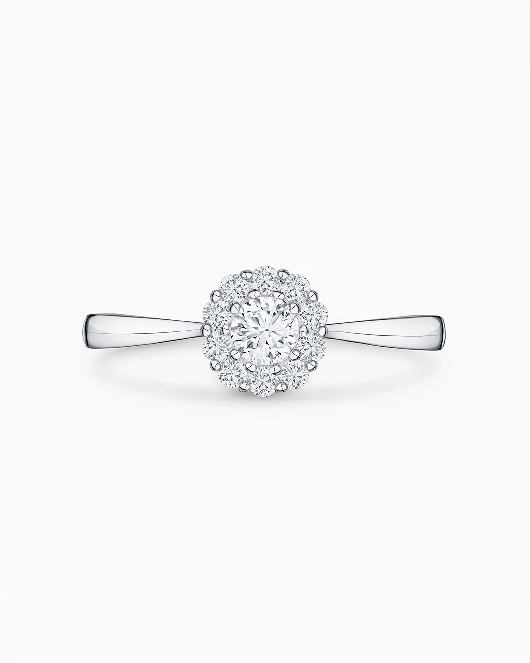 Solitario Rose de Diamantes 0,35 Cts. en Oro Blanco de 18 Kt - Image 6