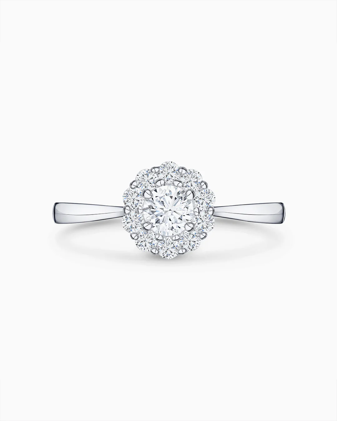 Solitario Rose de Diamantes 0,55 Cts. en Oro Blanco de 18 Kt - Image 6
