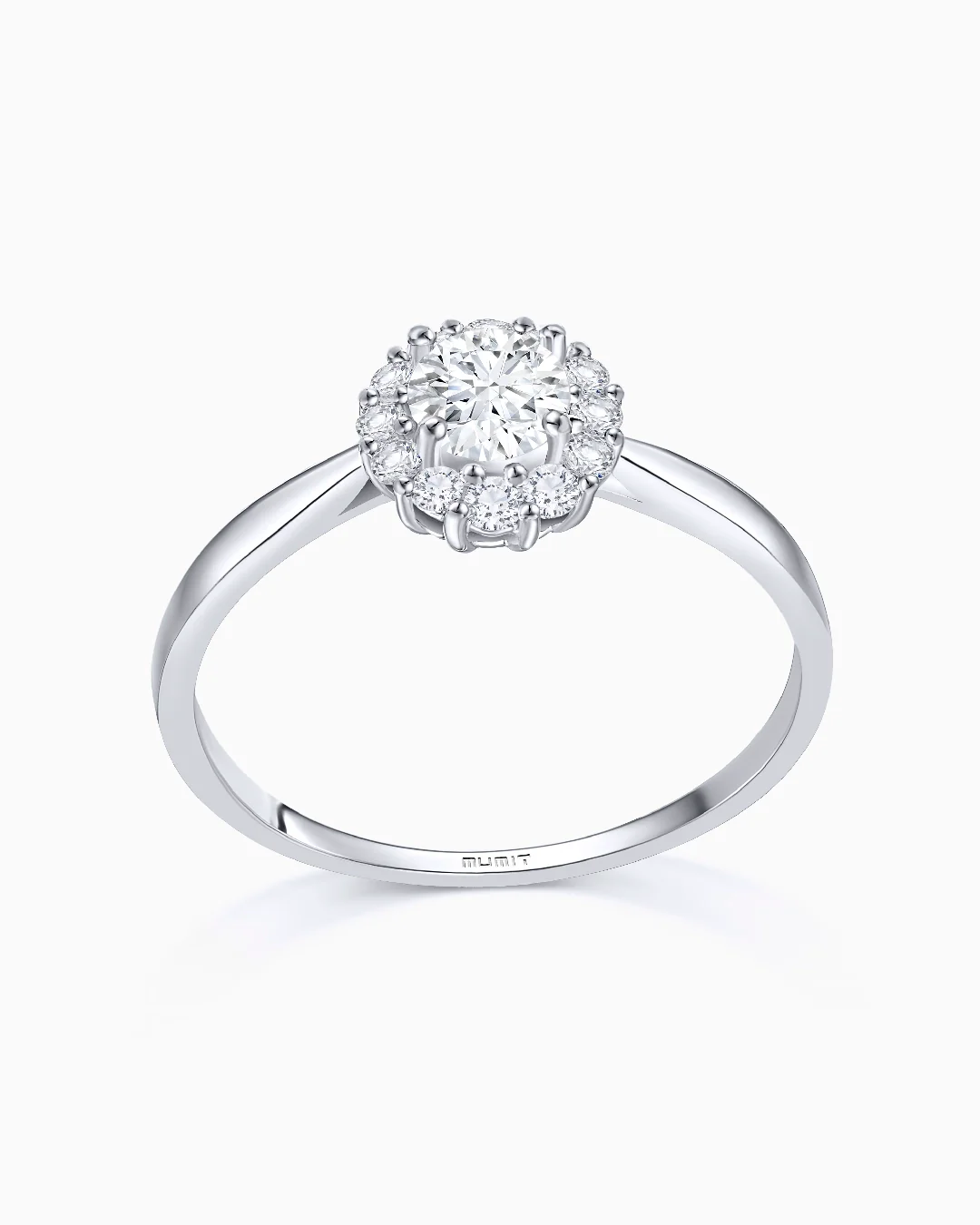 Solitario Rose de Diamantes 0,65 Cts. en Oro Blanco de 18 Kt - Image 4