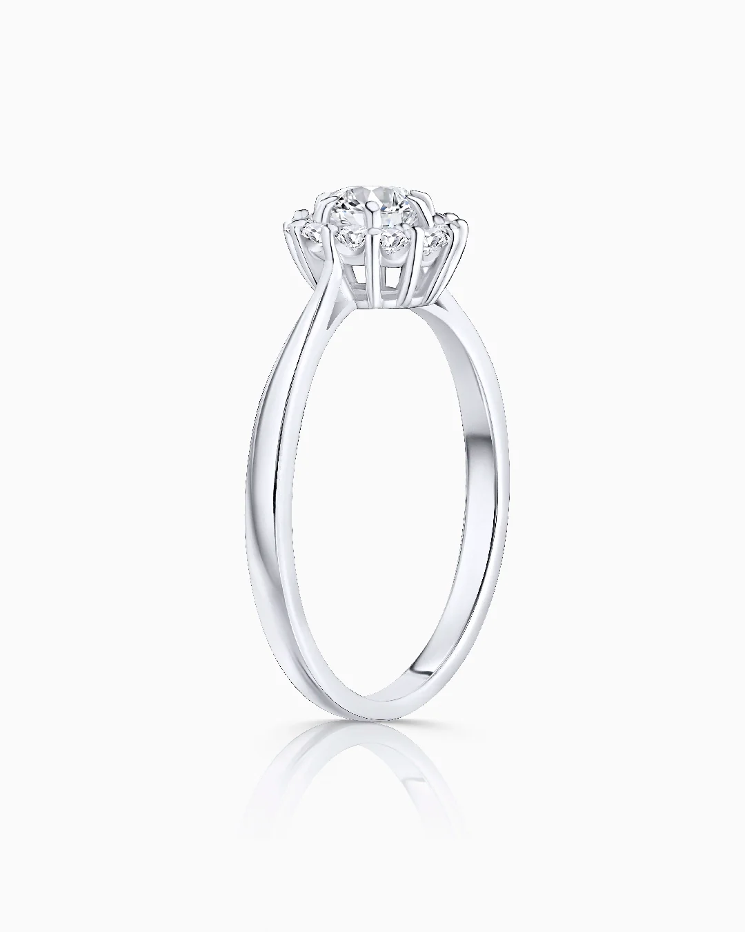 Solitario Rose de Diamantes 0,75 Cts. en Oro Blanco de 18 Kt - Image 5