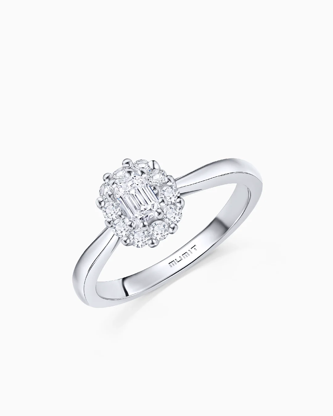 Solitario Rose Déco de Diamantes 0,58 Cts. en Oro Blanco de 18 Kt - Image 3