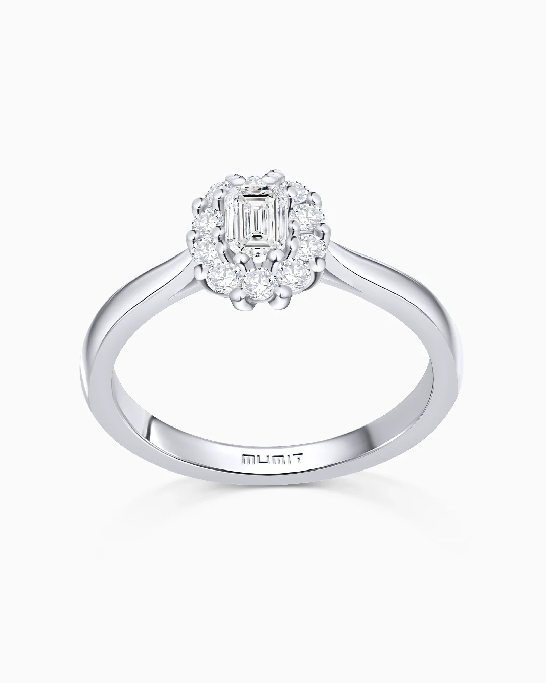 Solitario Rose Déco de Diamantes 0,58 Cts. en Oro Blanco de 18 Kt - Image 4