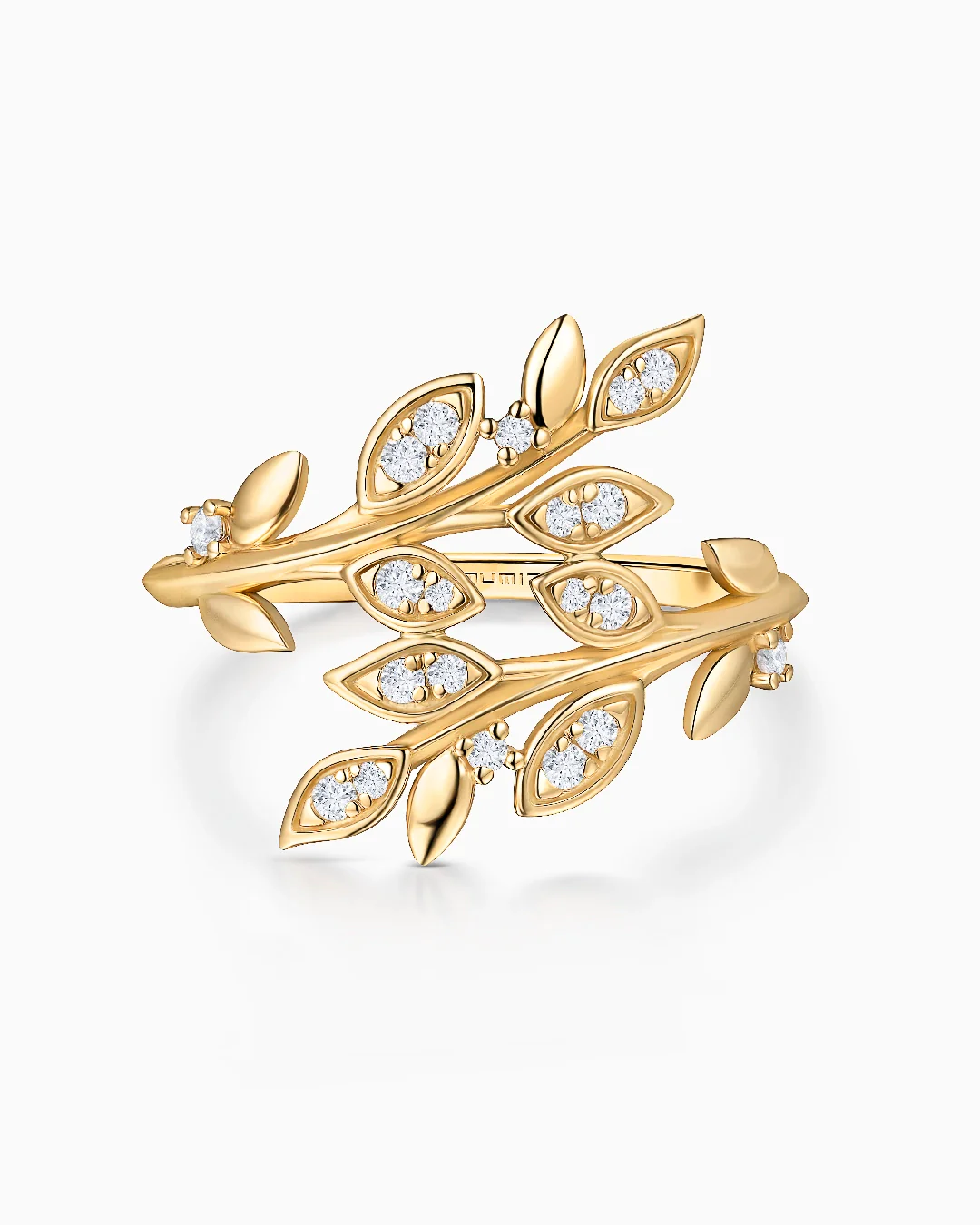 Sortija Abierta Dafne de Diamantes en Oro Amarillo de 18 Kt