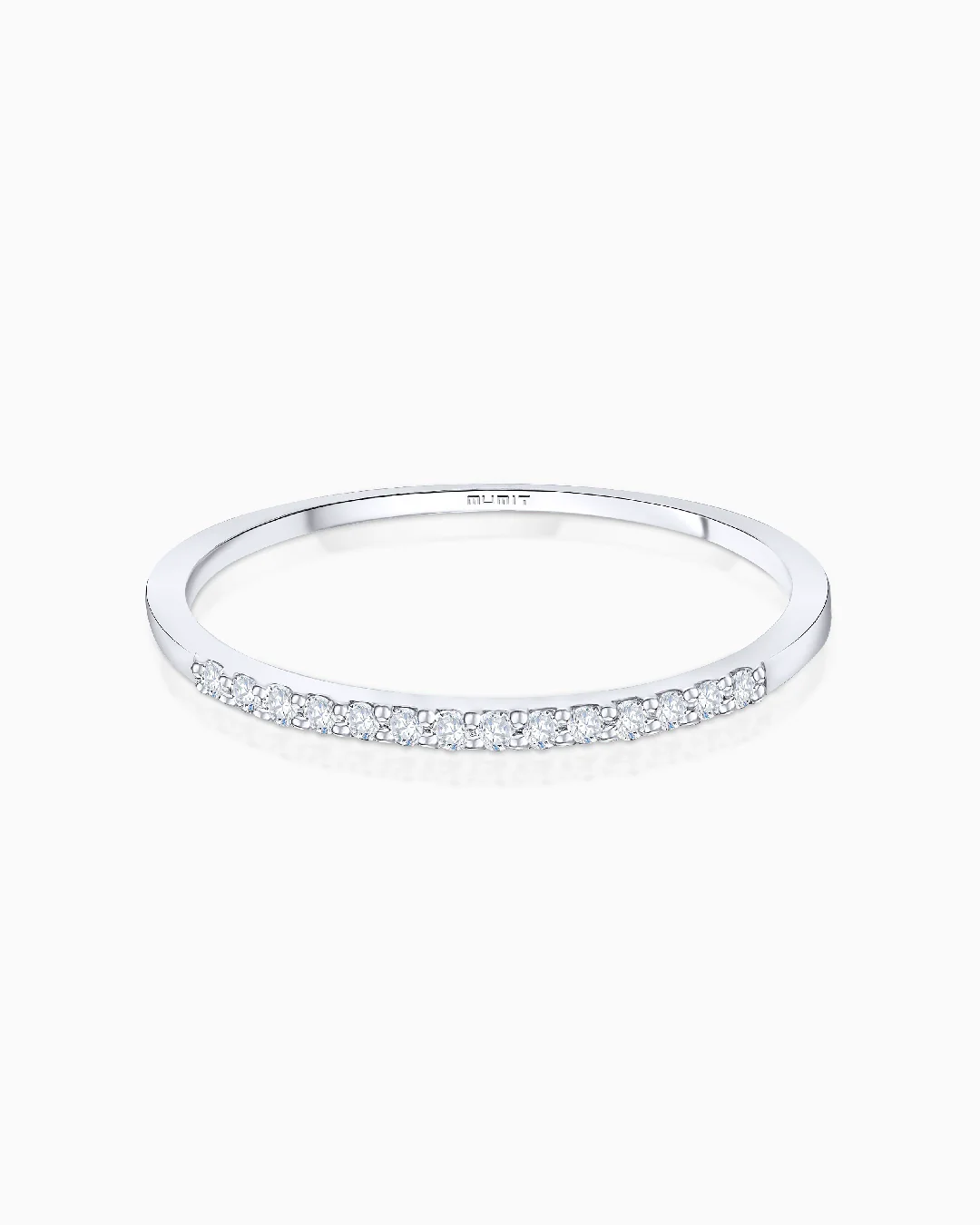 Sortija Alianza Alina de Diamantes 0,12 Cts. en Oro Blanco de 18 Kt