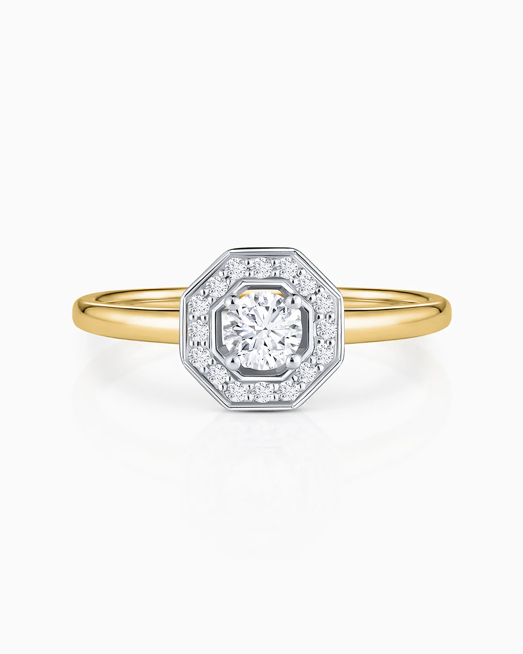 Sortija Art Deco Belle de Diamantes 0,43 Cts. en Oro Blanco y Amarillo de 18 Kt