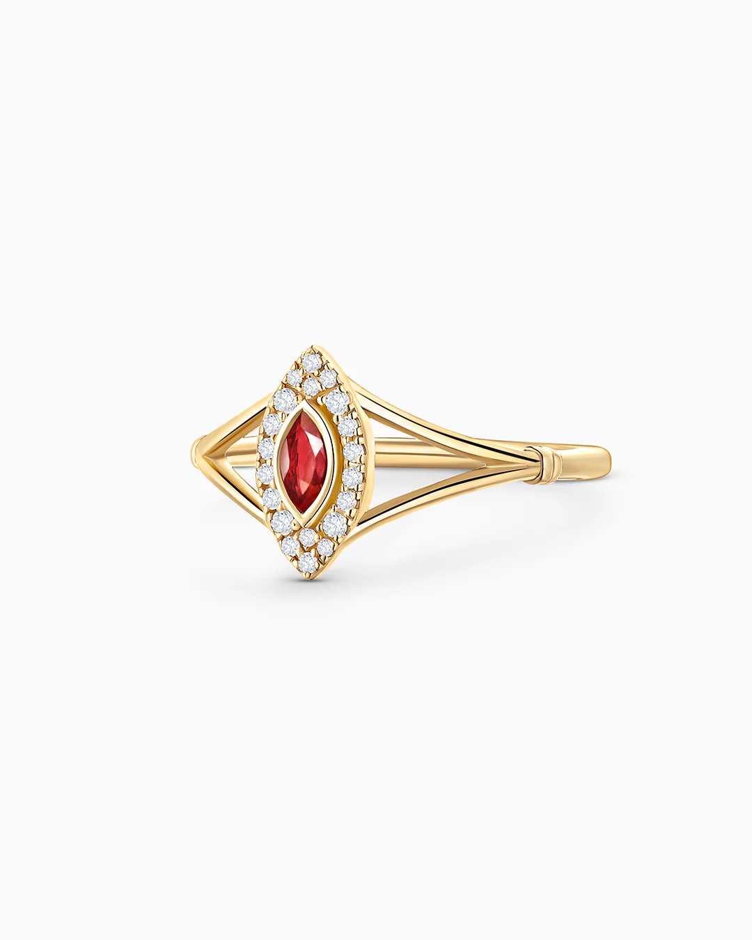 Sortija Art Deco Cleo de Rubí y Diamantes en Oro Amarillo de 18 Kt - Image 4