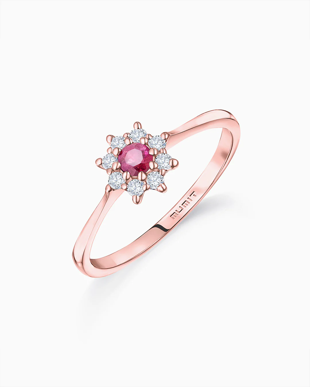 Sortija Astrid de Rubí y Diamantes en Oro Rosa de 18 Kt - Image 4