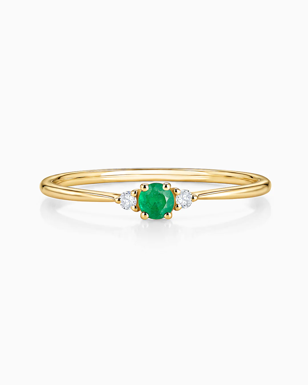 Sortija Bonnie de Esmeralda y Diamantes en Oro Amarillo de 18 Kt