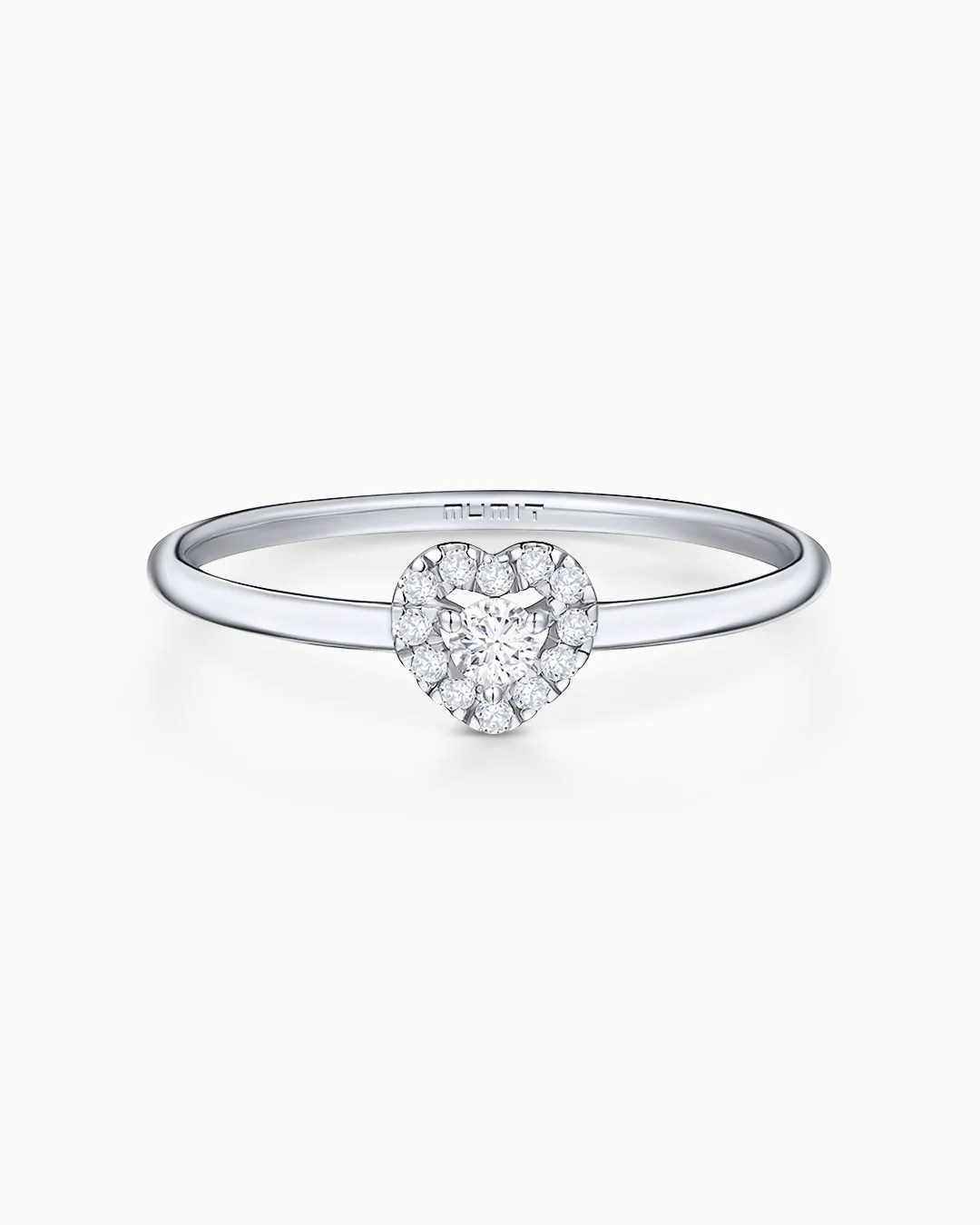 Sortija Corazón Ariadne de Diamantes en Oro Blanco de 18 Kt