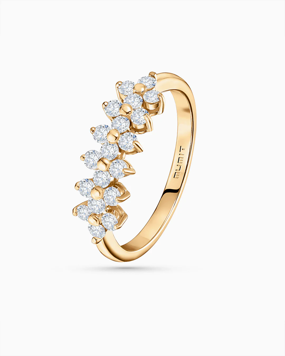 Sortija Cross de Diamantes en Oro Amarillo de 18 Kt - Image 4
