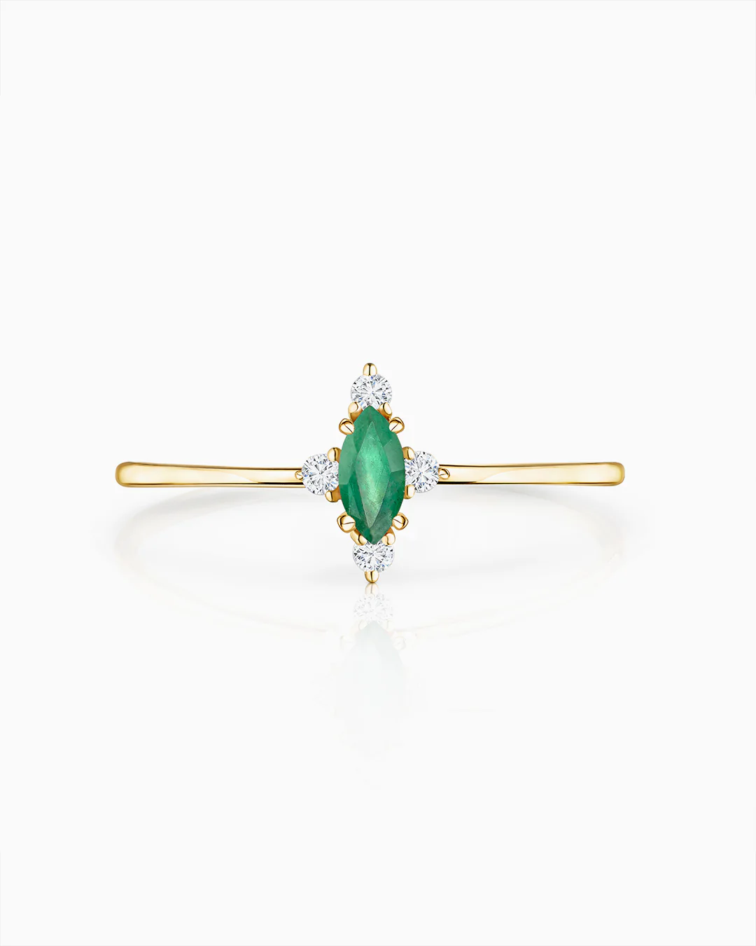 Sortija Crown Marquise de Esmeralda en Oro Amarillo de 18 Kt - Image 6