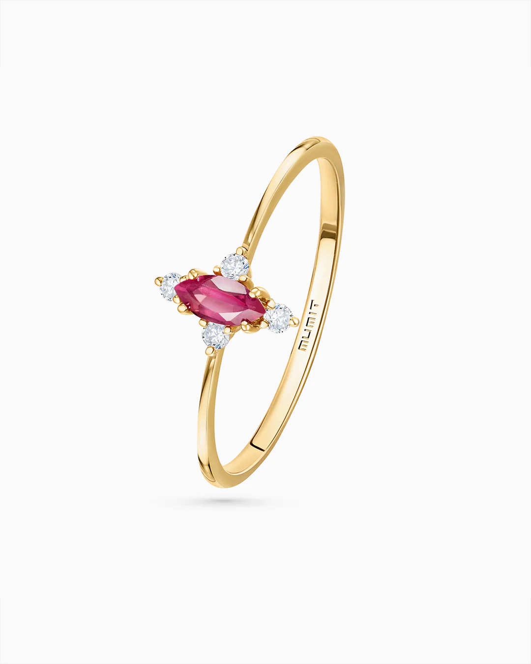 Sortija Crown Marquise de Rubí en Oro Amarillo de 18 Kt - Image 4