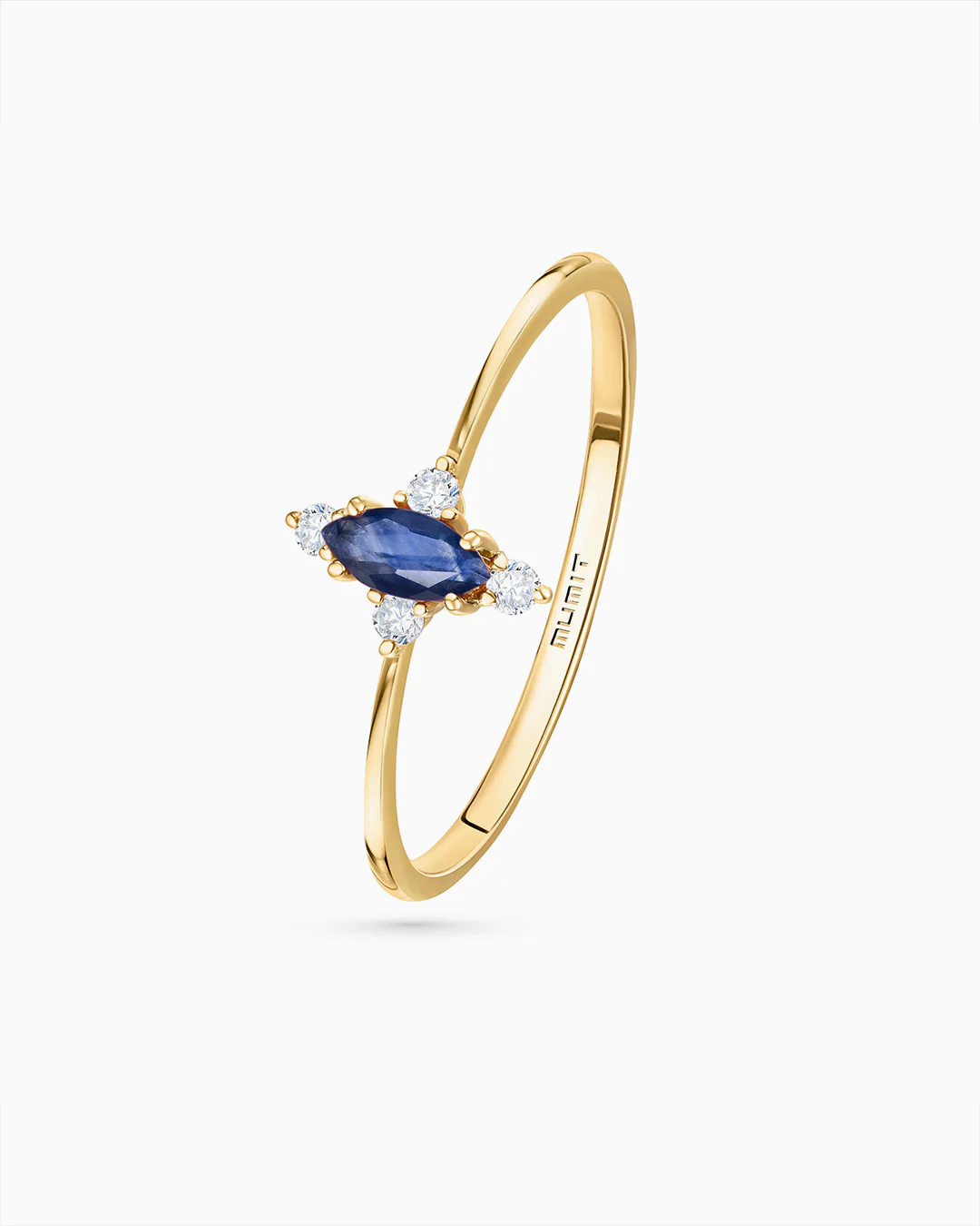 Sortija Crown Marquise de Zafiro en Oro Amarillo de 18 Kt - Image 4