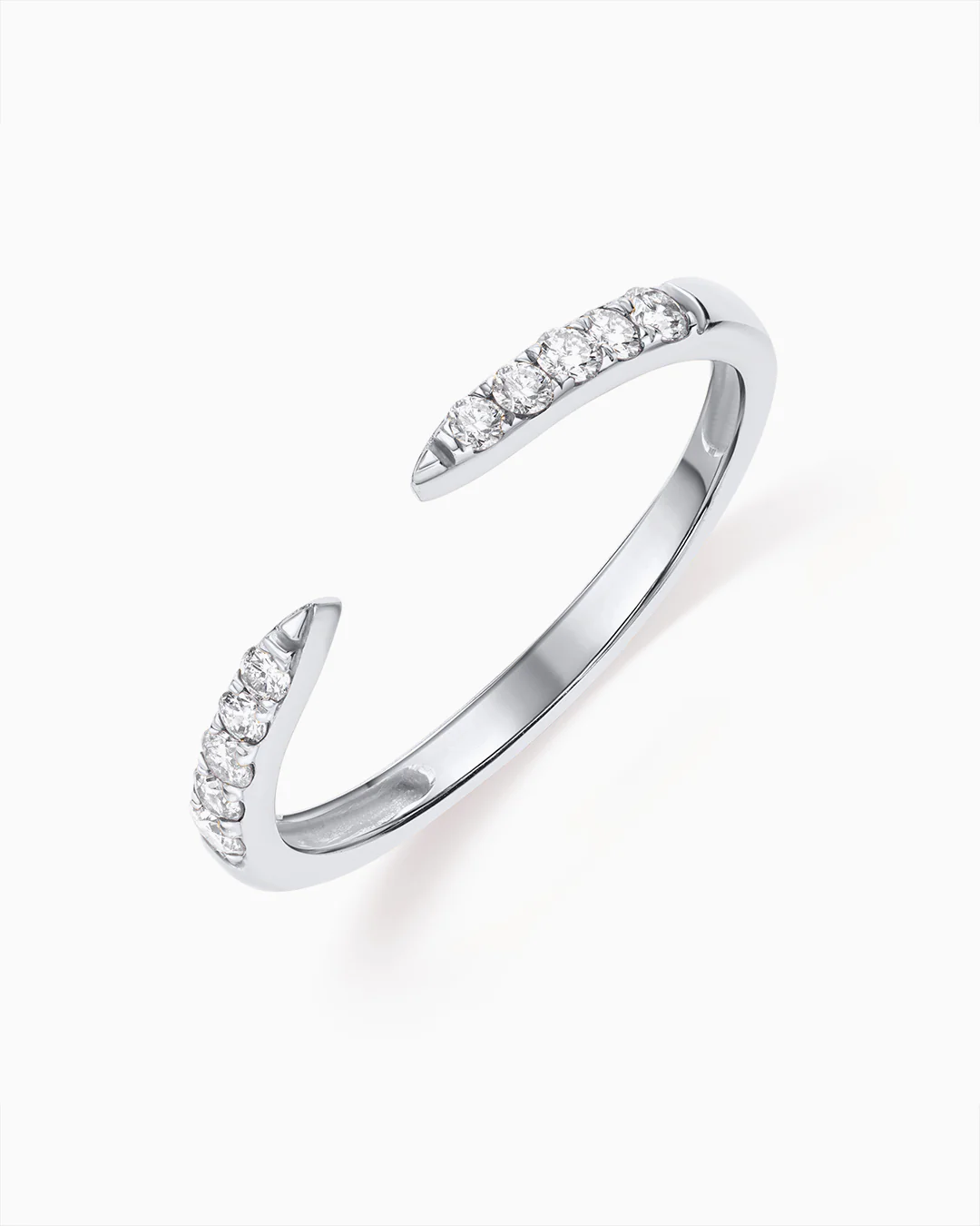 Sortija Cuff Diamonds en Oro Blanco de 18 Kt