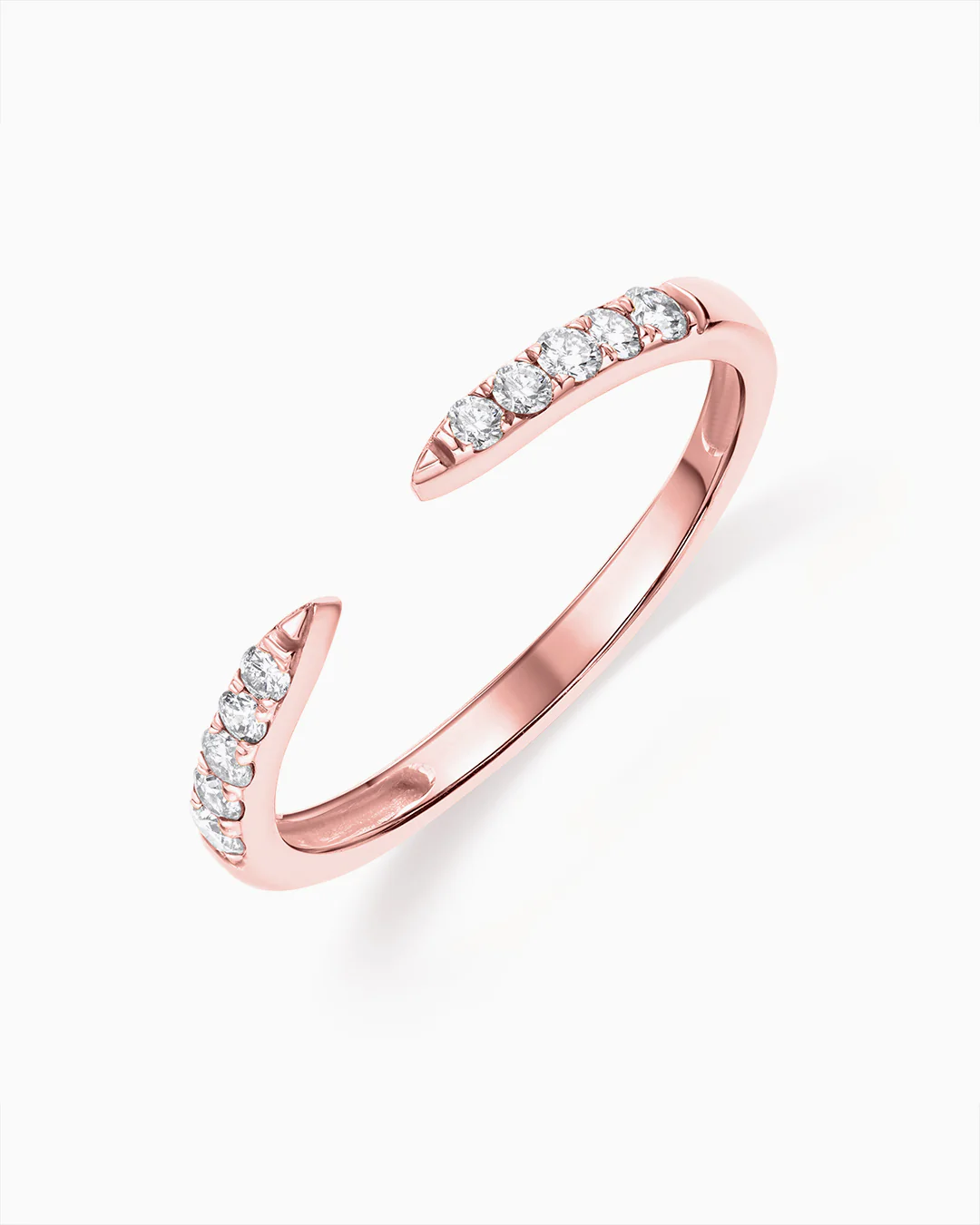 Sortija Cuff Diamonds en Oro Rosa de 18 Kt