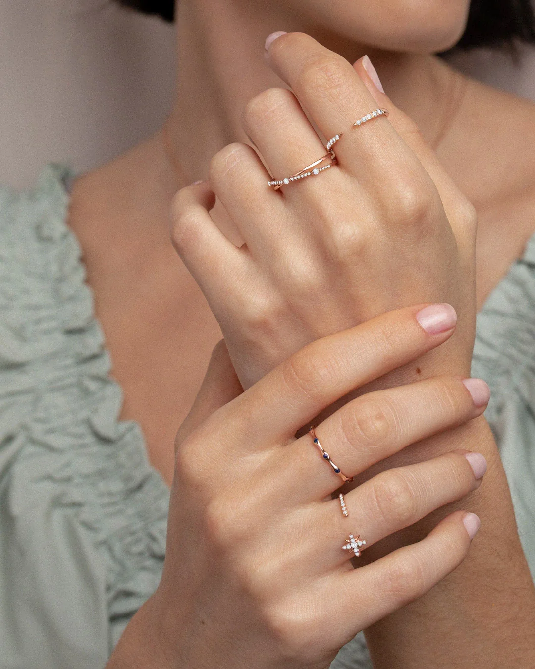 Sortija Cuff Diamonds en Oro Rosa de 18 Kt - Image 3