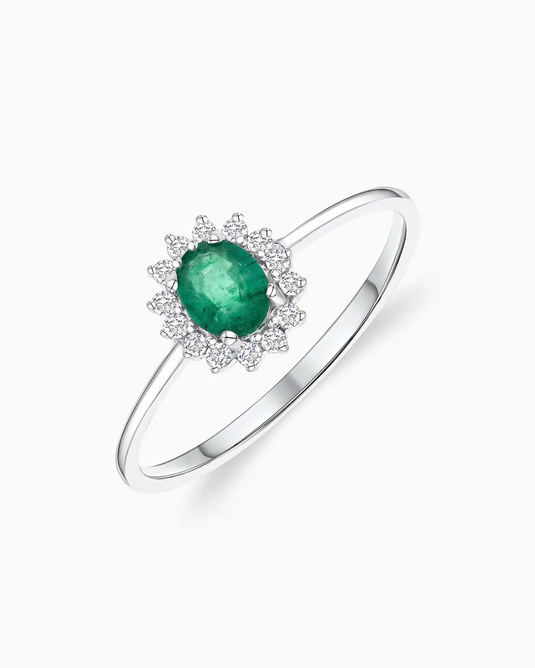 Sortija Dalia de Esmeralda y Diamantes en Oro Blanco de 18 Kt - Image 4