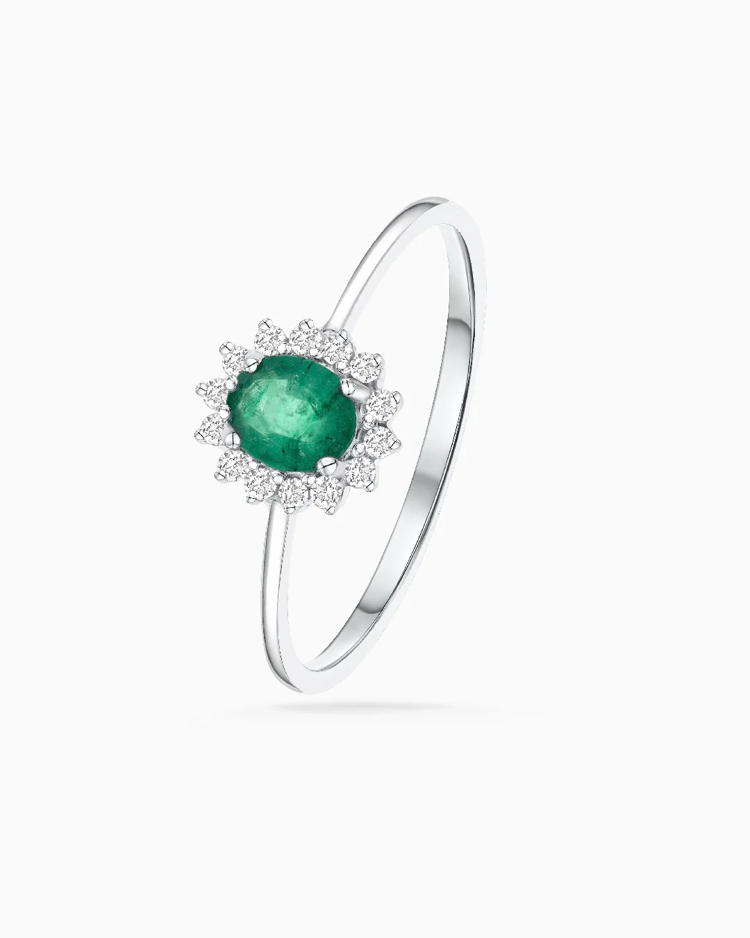Sortija Dalia de Esmeralda y Diamantes en Oro Blanco de 18 Kt - Image 6