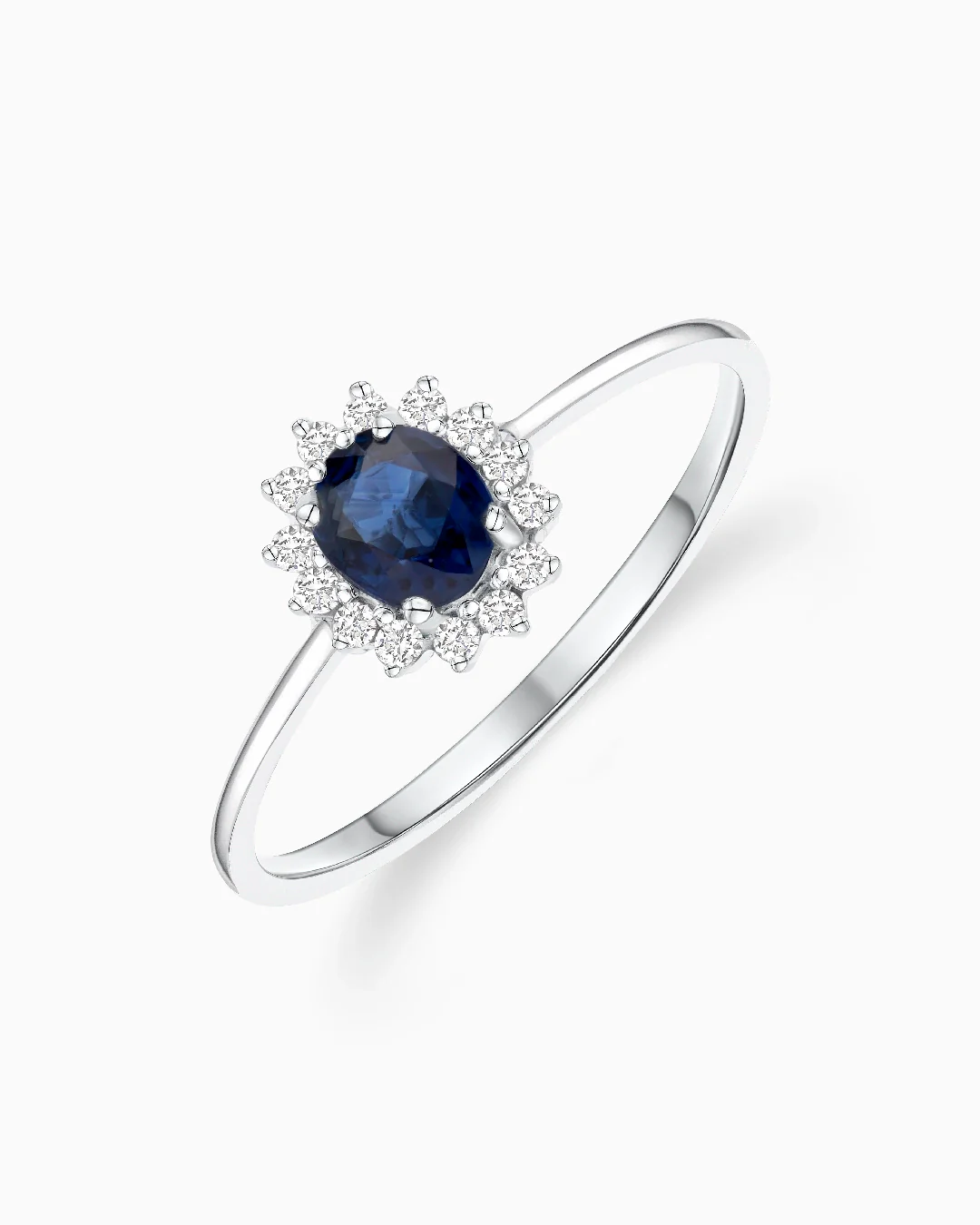 Sortija Dalia de Zafiro y Diamantes en Oro Blanco de 18 Kt - Image 4