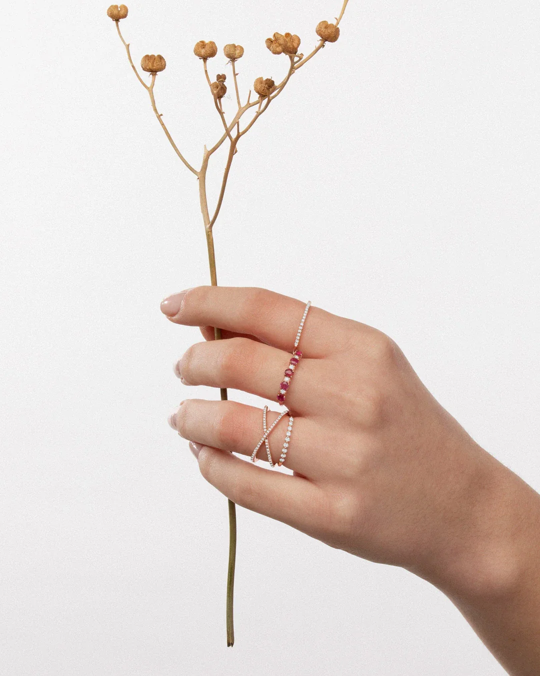 Sortija Duo de Diamantes en Oro Rosa de 18 Kt - Image 2