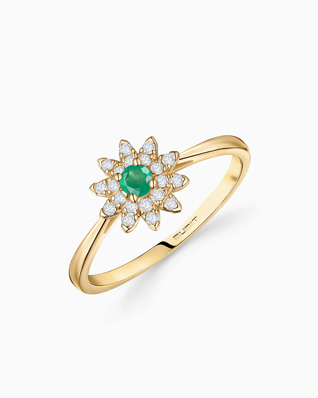 Sortija Florence de Esmeralda y Diamantes en Oro Amarillo de 18 Kt