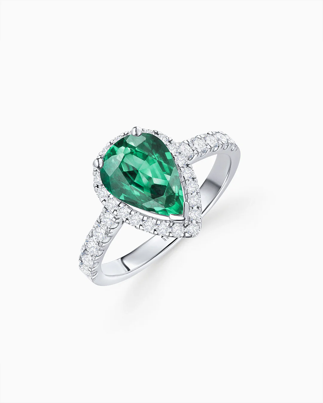Sortija Hera de Esmeralda y Diamantes en Oro Blanco de 18 Kt - Image 4