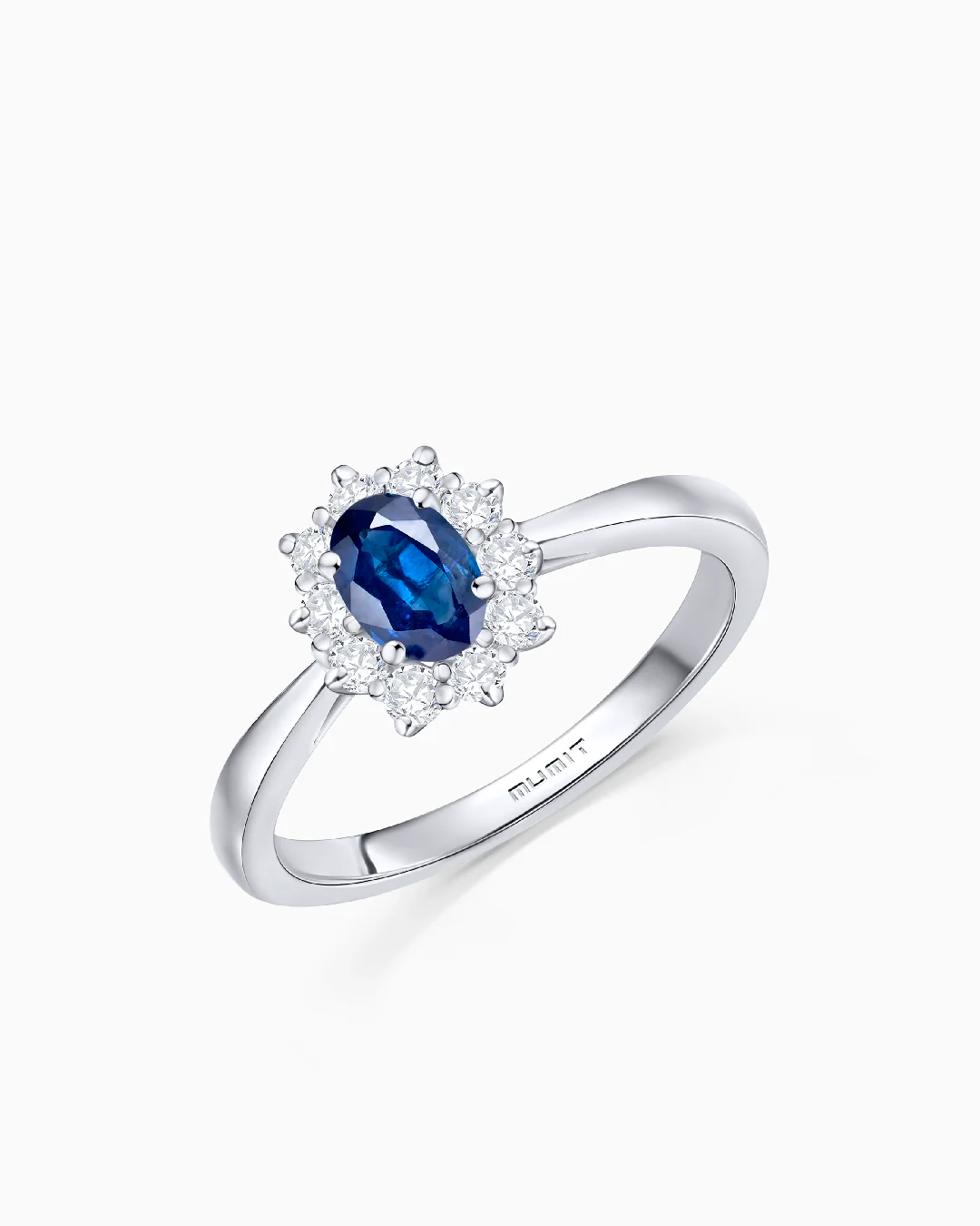 Sortija Irem de Zafiro y Diamantes 0,30 Cts. en Oro Blanco de 18 Kt - Image 3
