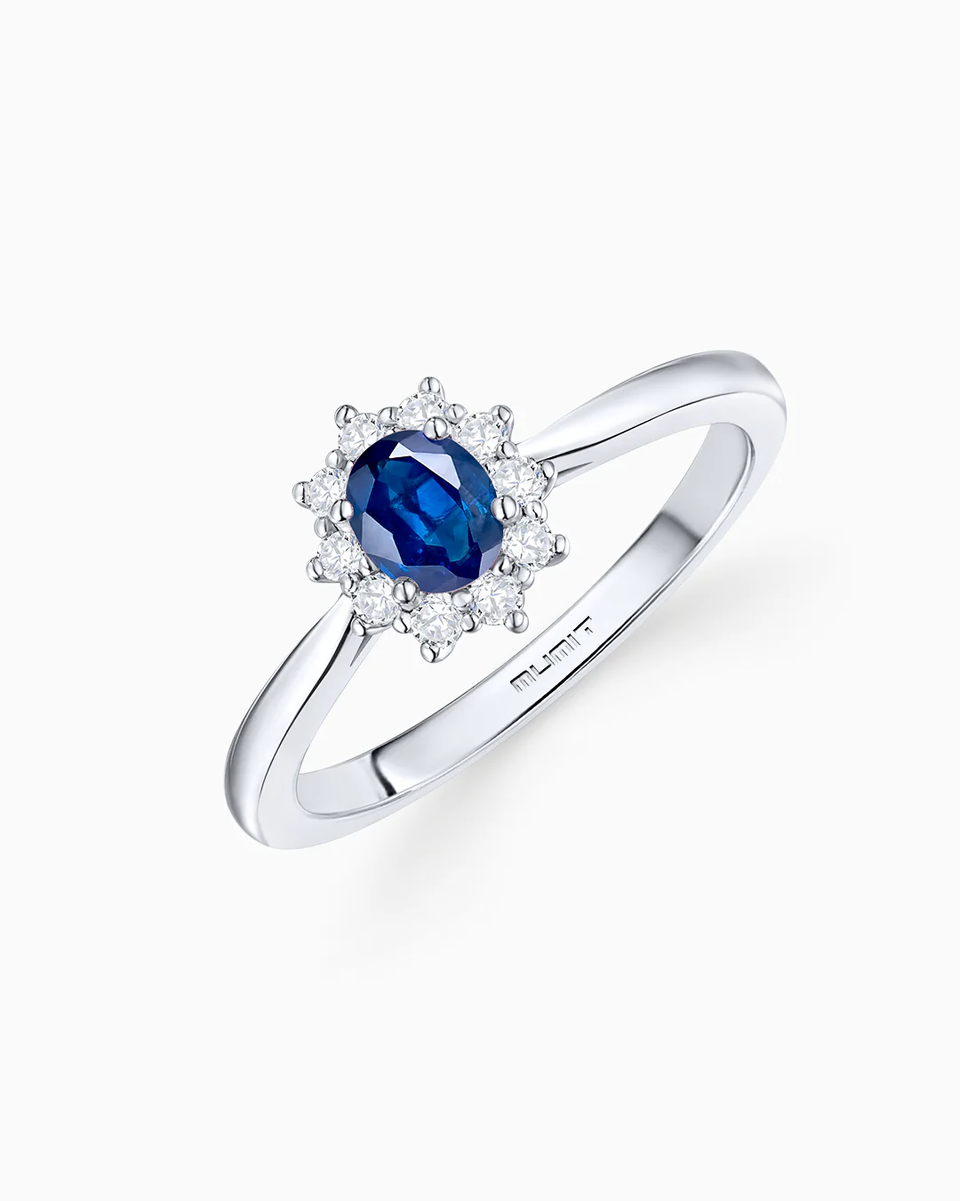 Sortija Irem de Zafiro y Diamantes 0,16 Cts. en Oro Blanco de 18 Kt - Image 3