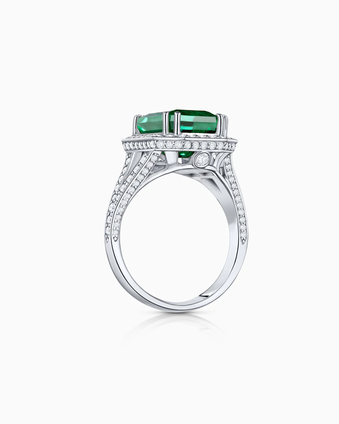 Sortija Jacqueline de Esmeralda y Diamantes en Oro Blanco de 18 Kt - Image 5