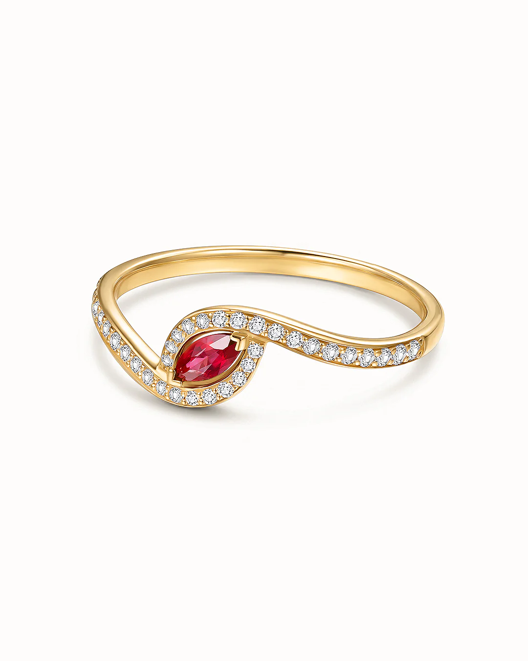 Sortija Liora Élan de Rubí y Diamantes en Oro Amarillo de 18 kt - Image 4