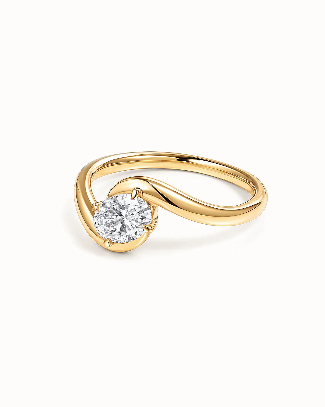 Sortija Liora Onda de Diamante en Talla Oval en Oro Amarillo de 18 kt - Image 4