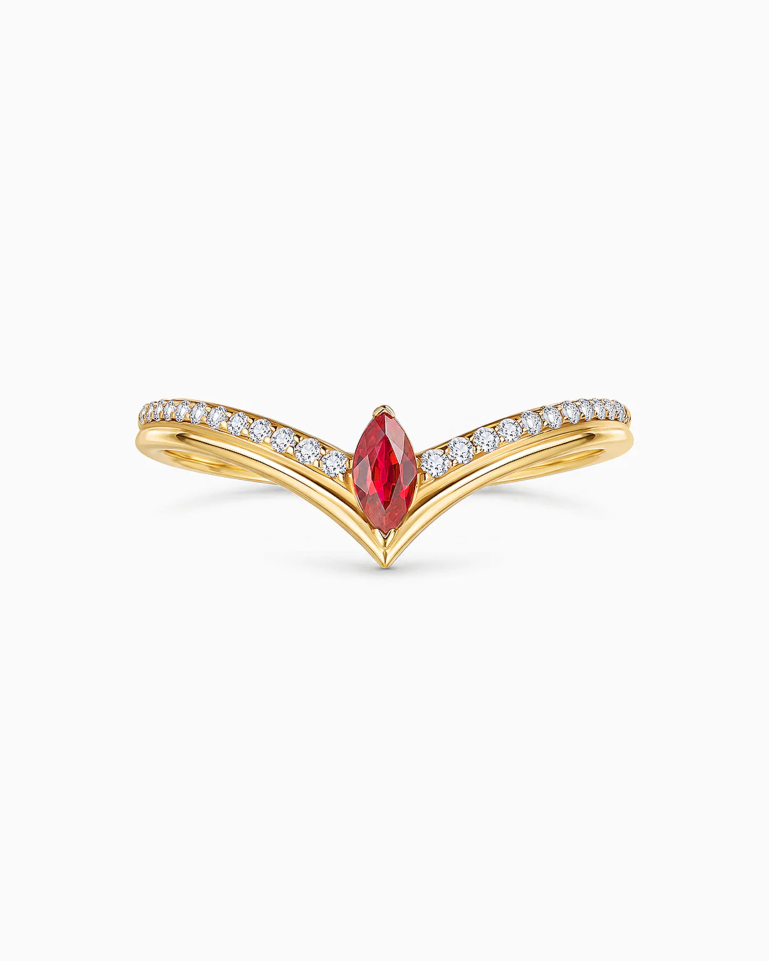 Sortija Liora Viva de Rubí y Diamantes en Oro Amarillo de 18 kt