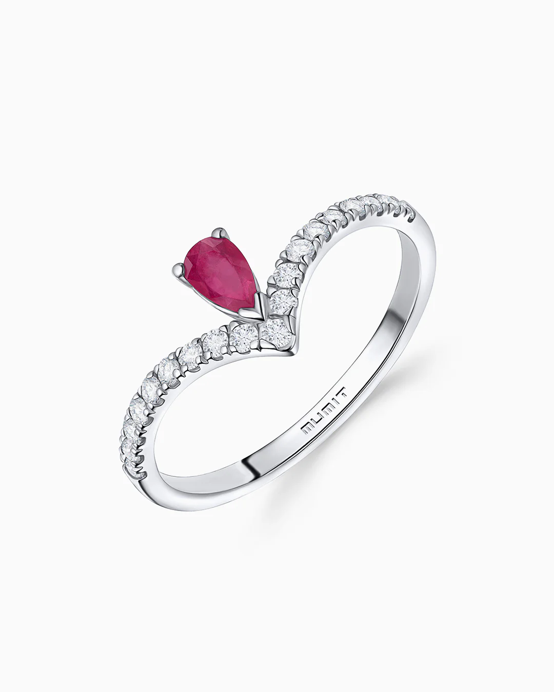Sortija Mia de Rubí y Diamantes en Oro Blanco de 18 Kt - Image 3