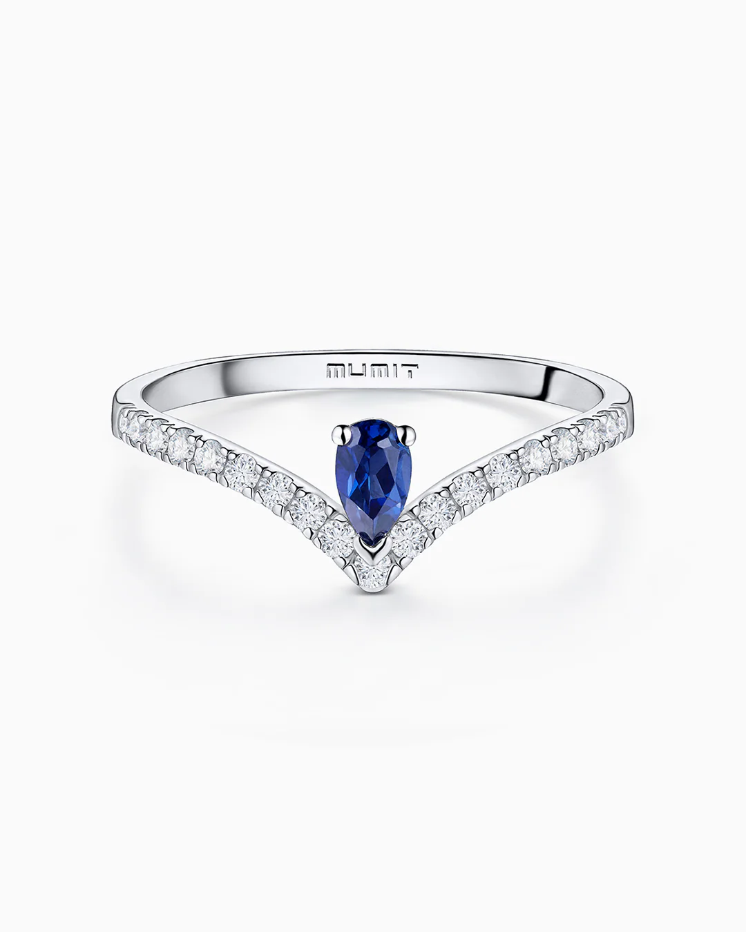 Sortija Mia de Zafiro y Diamantes en Oro Blanco de 18 Kt