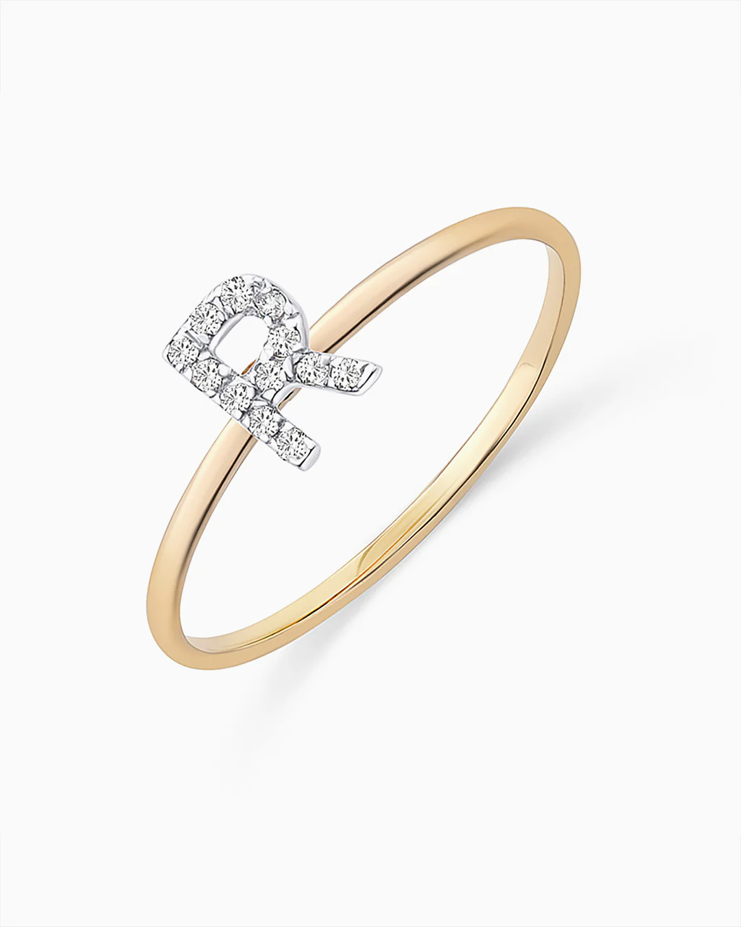 Sortija MY Initial de Diamantes en Oro Amarillo de 18 Kt - Image 4