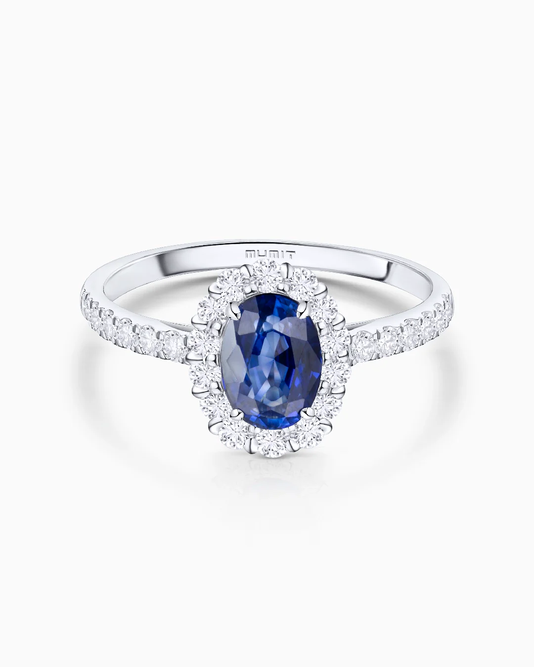 Sortija Nicole Pavé de Zafiro y Diamantes 0,50 Cts. en Oro Blanco de 18 Kt