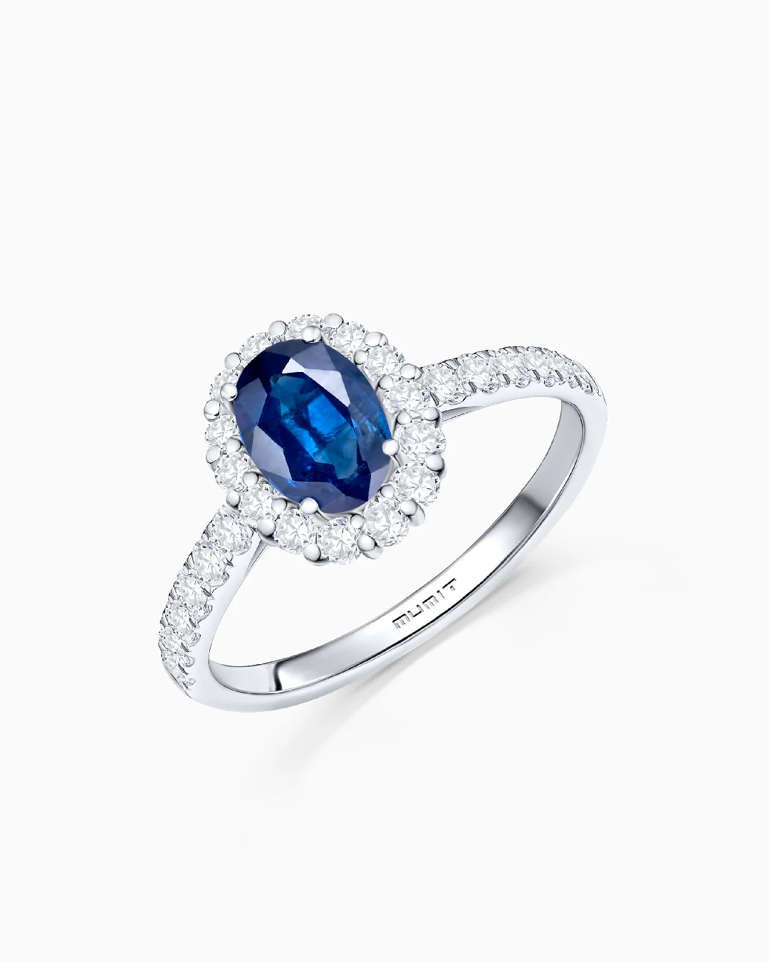 Sortija Nicole Pavé de Zafiro y Diamantes 0,50 Cts. en Oro Blanco de 18 Kt - Image 4