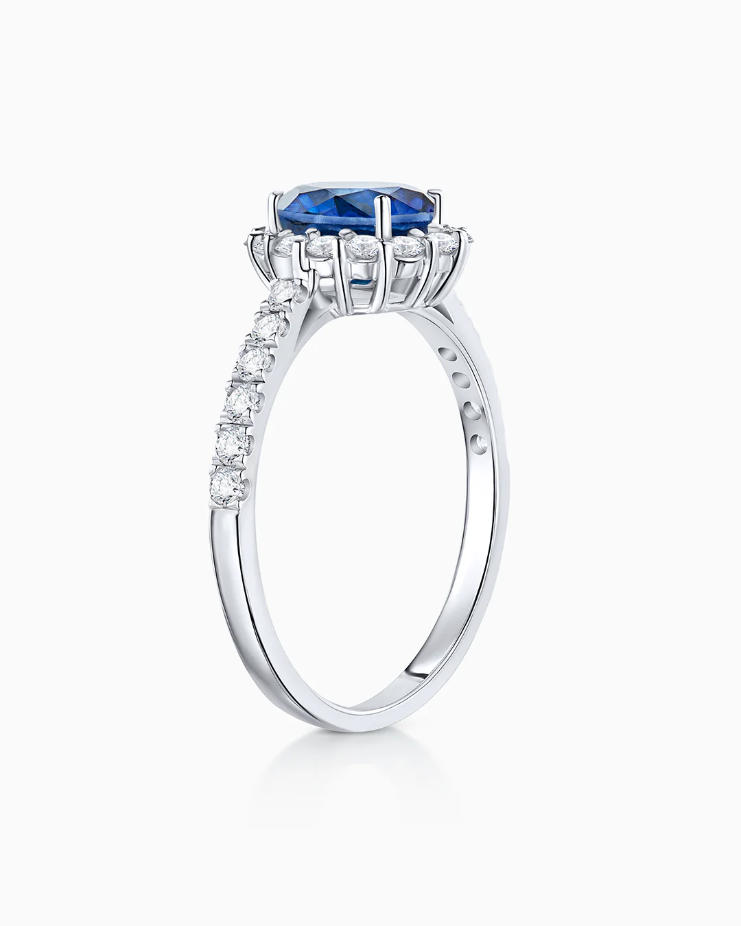 Sortija Nicole Pavé de Zafiro y Diamantes 0,50 Cts. en Oro Blanco de 18 Kt - Image 6