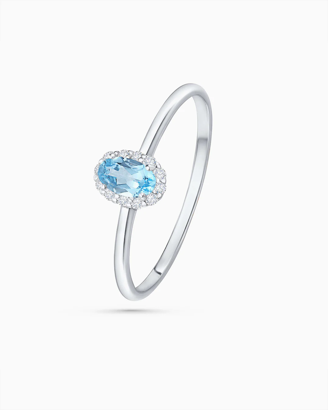 Sortija Nina de Aguamarina y Diamantes en Oro Blanco de 18 Kt - Image 3
