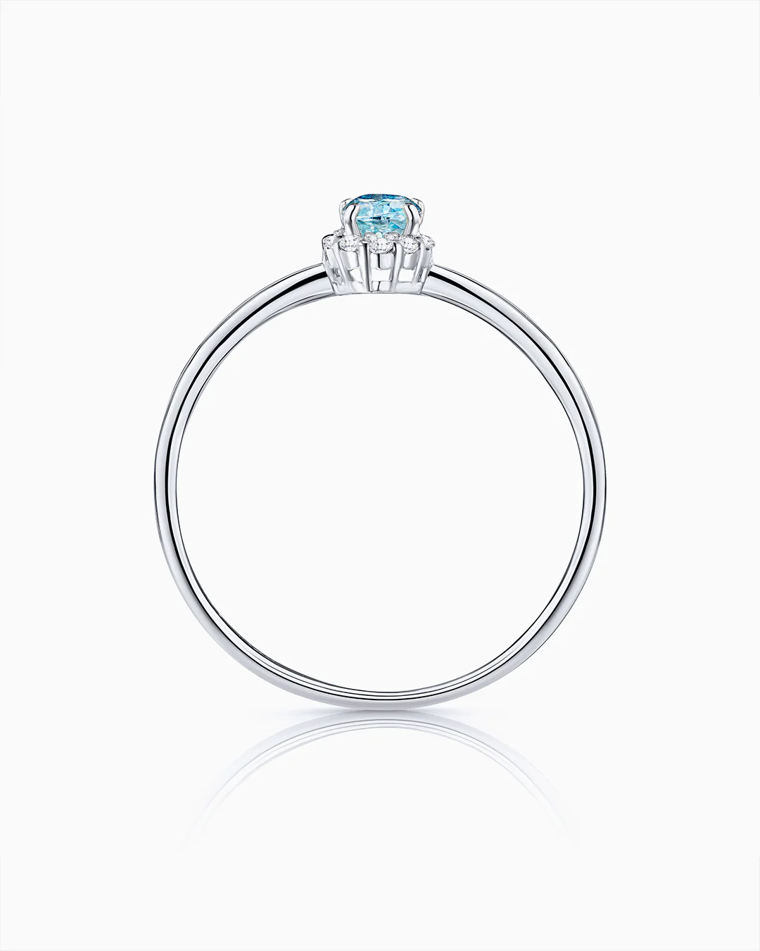Sortija Nina de Aguamarina y Diamantes en Oro Blanco de 18 Kt - Image 5