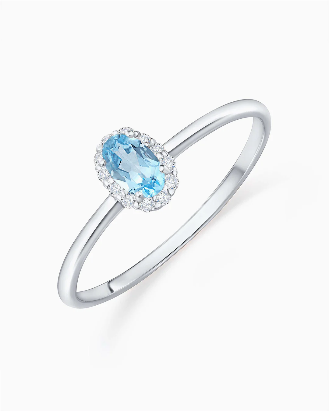 Sortija Nina de Aguamarina y Diamantes en Oro Blanco de 18 Kt - Image 6
