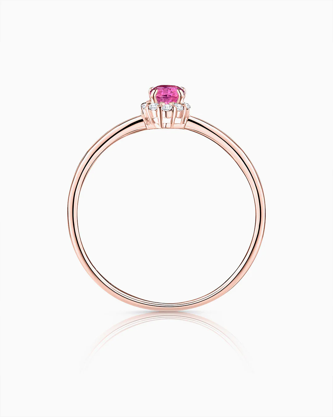 Sortija Nina de Rubí y Diamantes en Oro Rosa de 18 Kt - Image 5