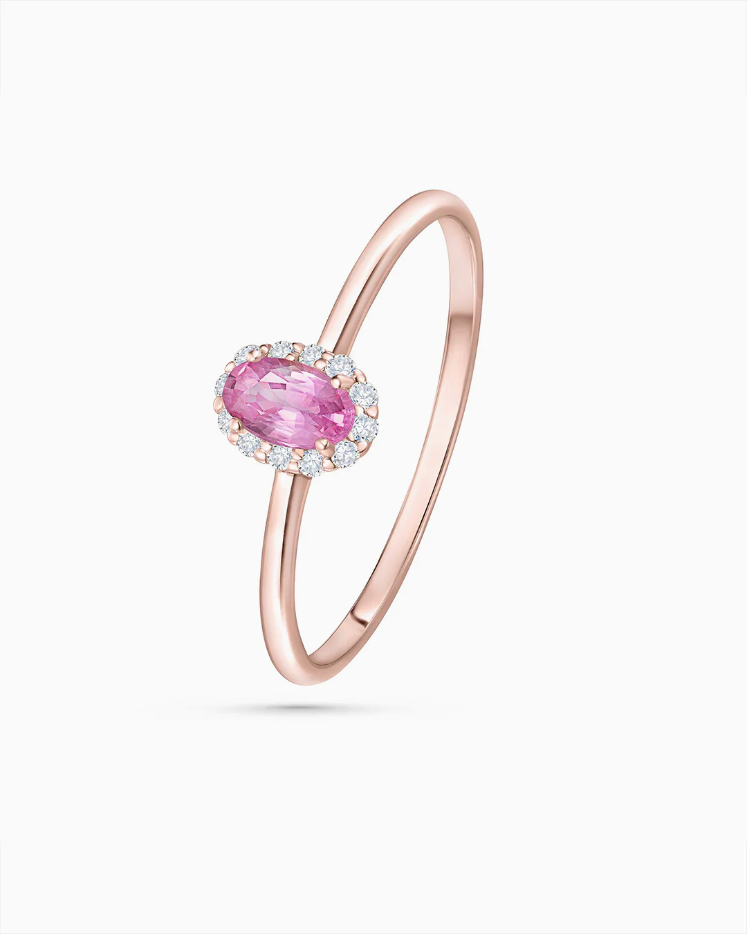 Sortija Nina de Zafiro Rosa y Diamantes en Oro Rosa de 18 Kt - Image 3