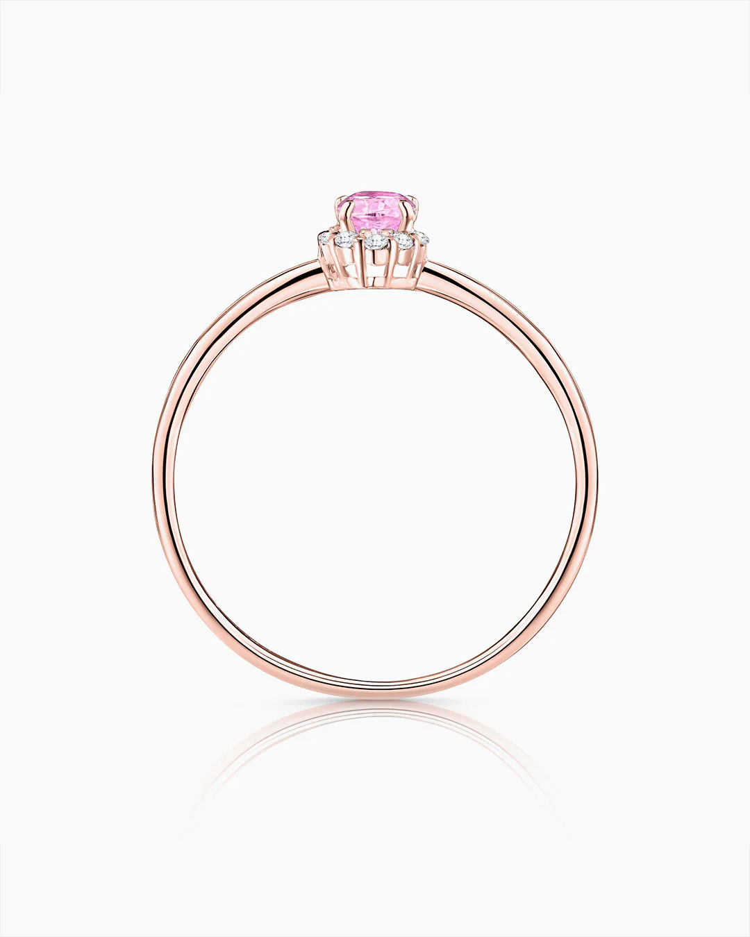 Sortija Nina de Zafiro Rosa y Diamantes en Oro Rosa de 18 Kt - Image 5